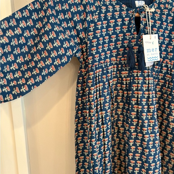 NWT Mer st Barth Sara floral print long sleeve popover dress size 8 - Picture 5 of 8